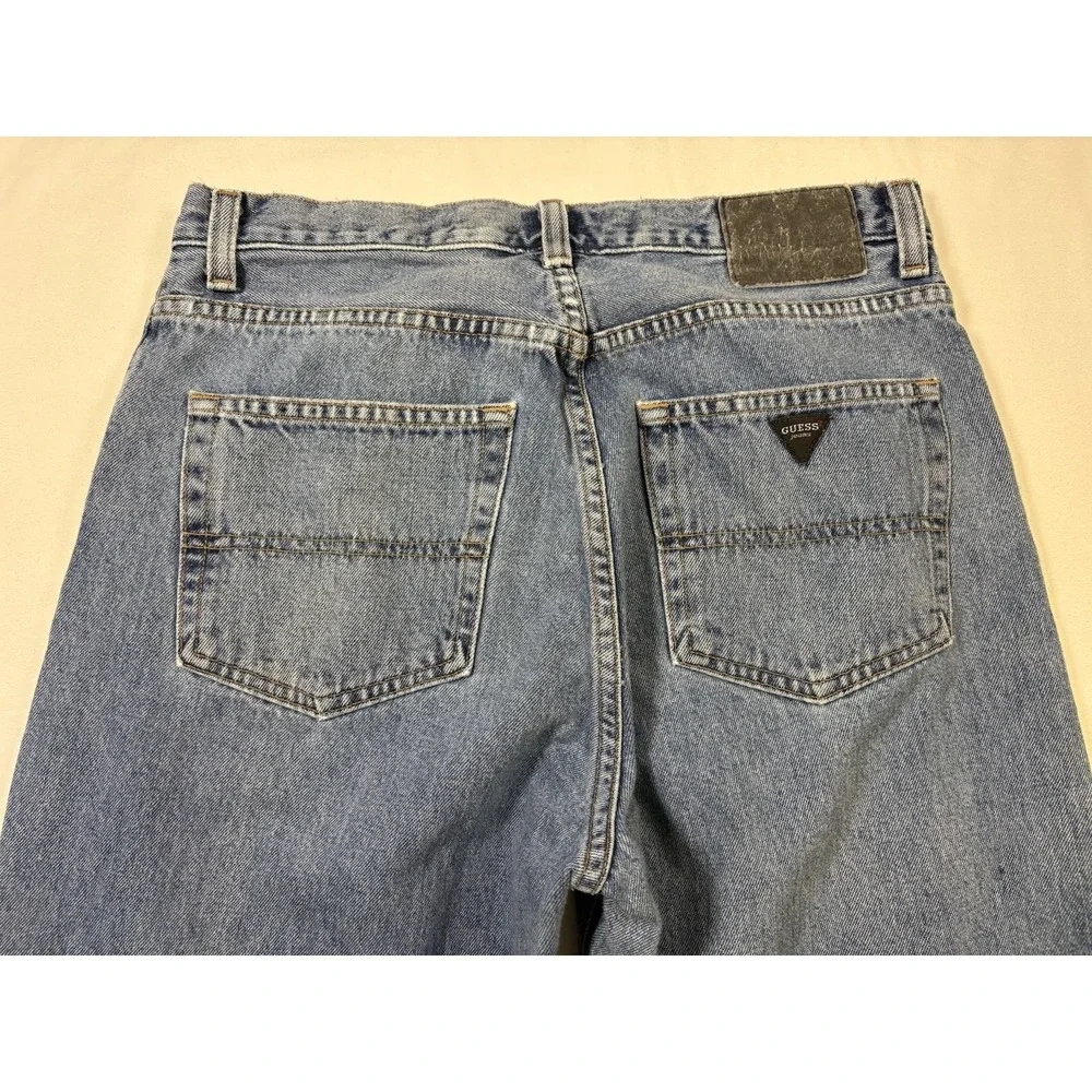 Vintage 90s Guess Jeans 151 Relaxed Fit 31x32 Made in USA Blue Denim Baggy